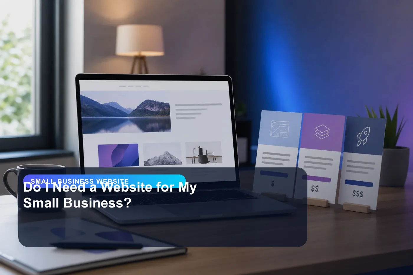 DigitalWiz small business website image for small businesses, showing a modern analytics and website workspace