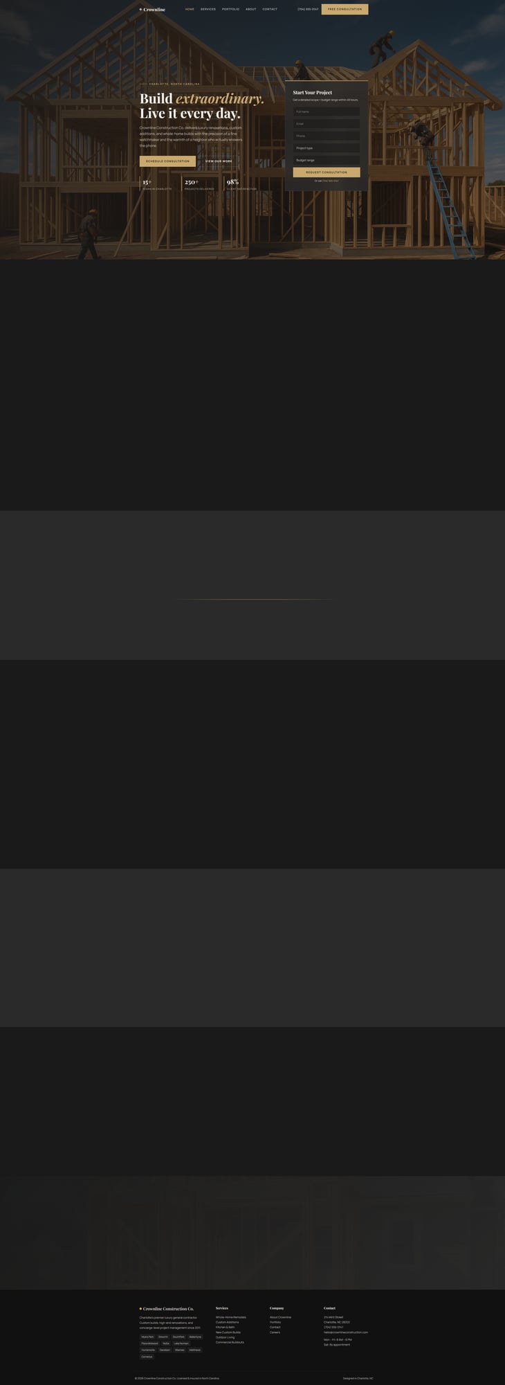 Crownline Construction hero preview